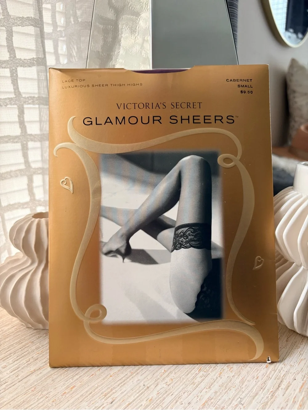 NEW Victoria’s Secret Glamour Sheers Lace Top Cabernet Thigh Highs Size S